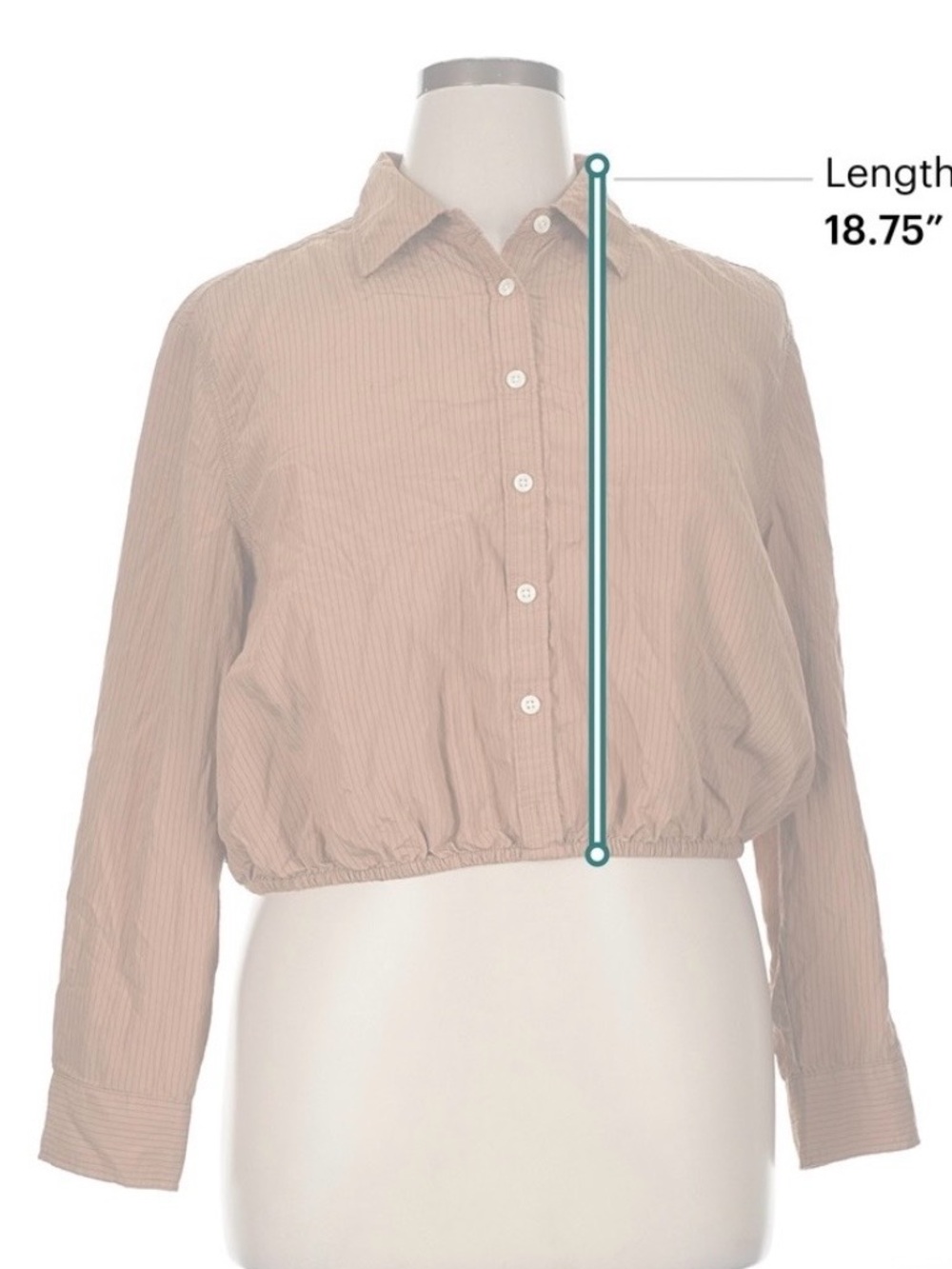 โจ Future Collective ๐ค๐ค Striped Cropped Button-Down Blouse - Picture 5 of 8